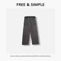 Free&Simple-'一颗粟子‘早秋款街头工装风多口袋牛仔裤-ZS6012