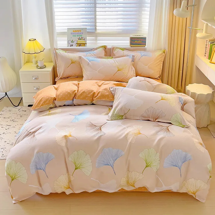 四季通用加厚斜纹磨毛四件套双人印花床单被套宿舍三件套春夏新款