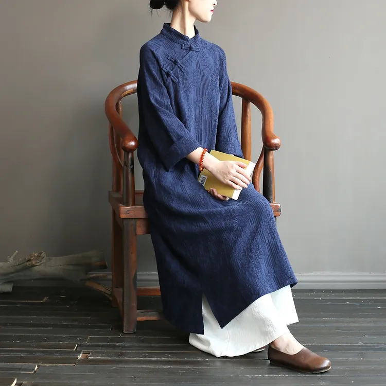 新中式女装中国风佛系禅意套装茶服旗袍中式禅服女唐装棉麻洋装