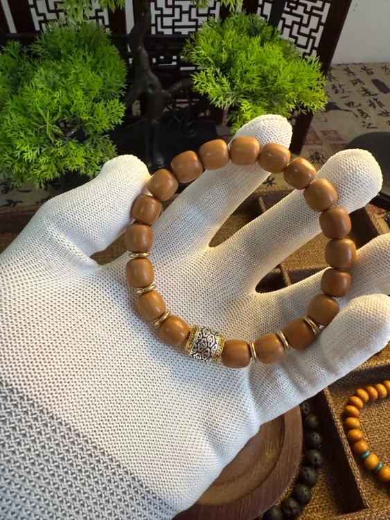 合成金属木质手链 【直播间专属】百搭黄色情侣配饰猴头手串饰品