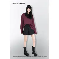 Free&Simple-'青春集市‘早秋时尚极简风下摆不规则设计T恤-25415