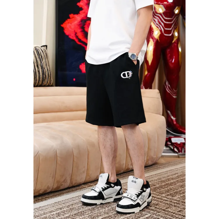 SAM【CD花卉】轻奢夏季清爽果冻液氨棉刺绣花卉百搭弹力休闲短裤