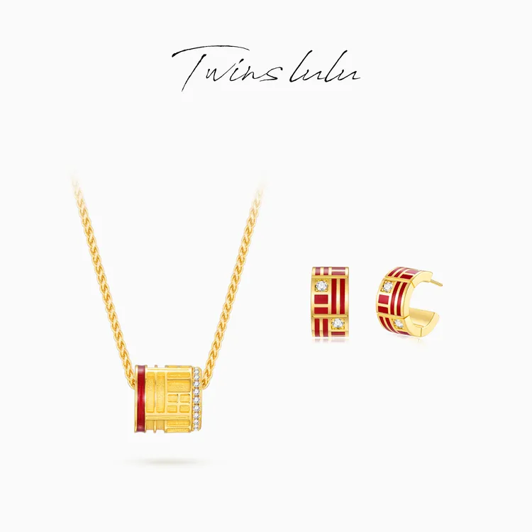 TWINS LULU 【转转福】双十一 精致首饰女款古法圆筒项链TSJ8654