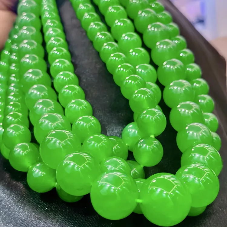 高货支持全国送货上门《翠玲珑高端翡翠珠链》四会源头高端珠子大户