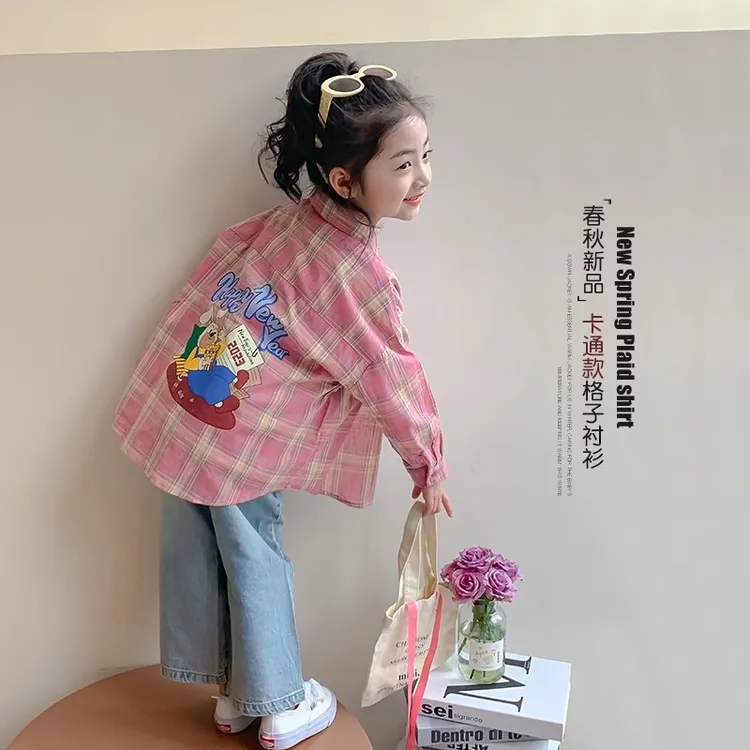 女童衬衫春秋2025新款儿童春装上衣小衫洋气时髦女孩春季童装衬衣