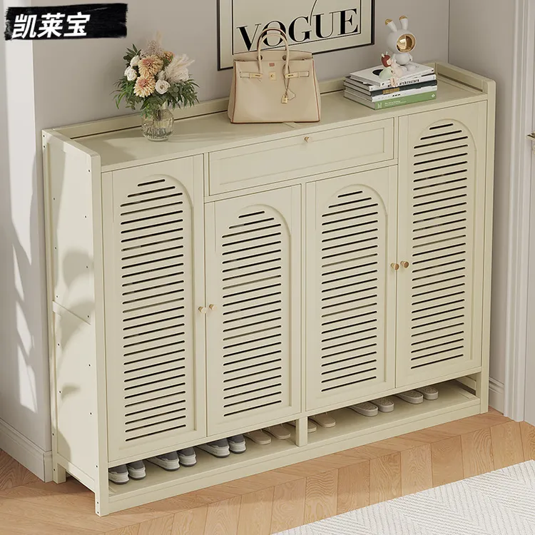 新款鞋柜奶油风家用门口爆款鞋架收纳入户玄关置物架楼道口鞋架子