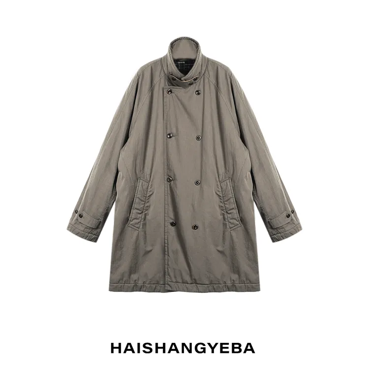 【海上叶爸】新款2025秋冬百搭匹马棉翻领厚款男女同款休闲长款外套