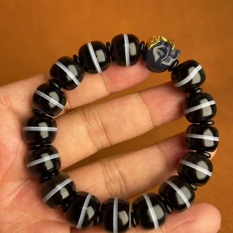 壹加师姐｜手工设计18金镶阿呆药师手串多样性发一8379X