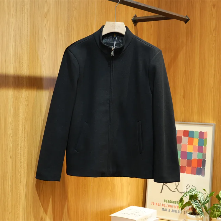 秋季男士含绵羊毛百搭休闲长袖夹克男款简约立领外套ZJ258-23272