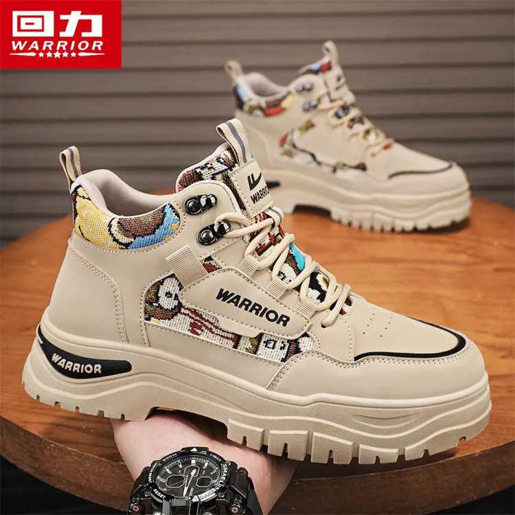 回力男鞋马丁靴冬季2025新款高帮户外登山工装运动英伦风厚底刺绣