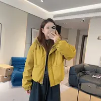 【欧加粒粒】连帽抽绳铆钉白鸭绒冲锋衣外套冬季宽松显瘦 X25110221