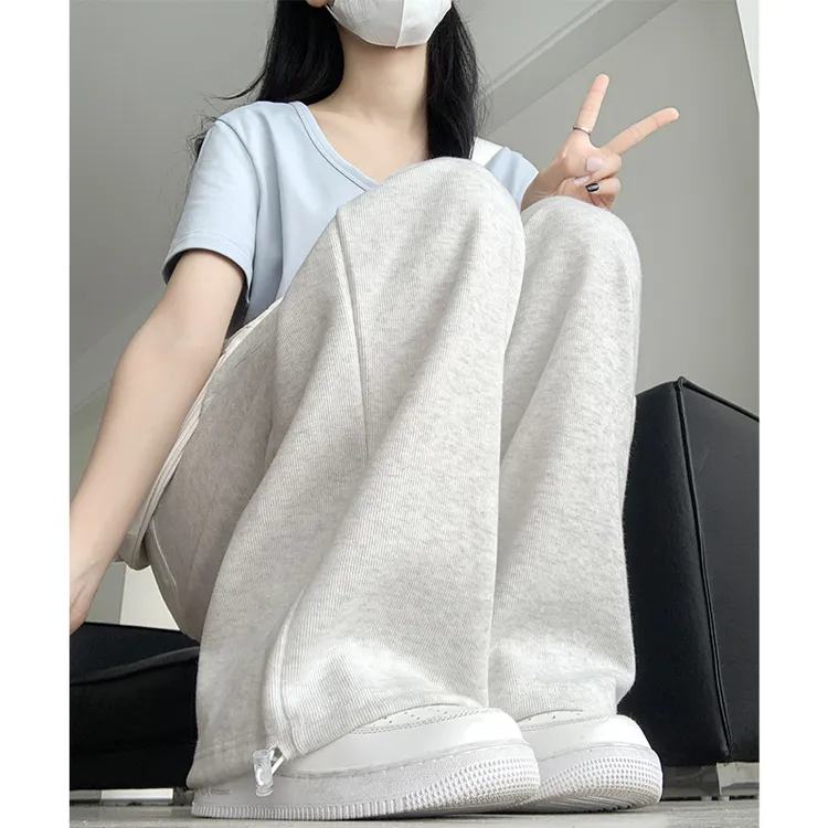 鑫鑫同学运动裤女2026春季宽松显瘦百搭直筒阔腿裤小个子高腰卫裤商品图