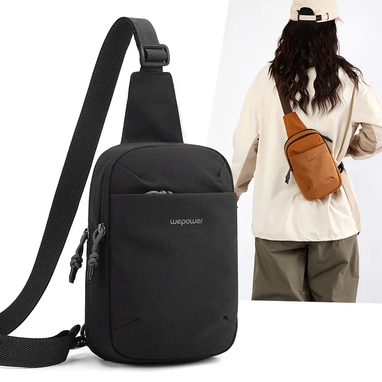 欧美时尚字母单肩款胸包男女耐磨旅游胸前背包轻便随身休闲斜挎包