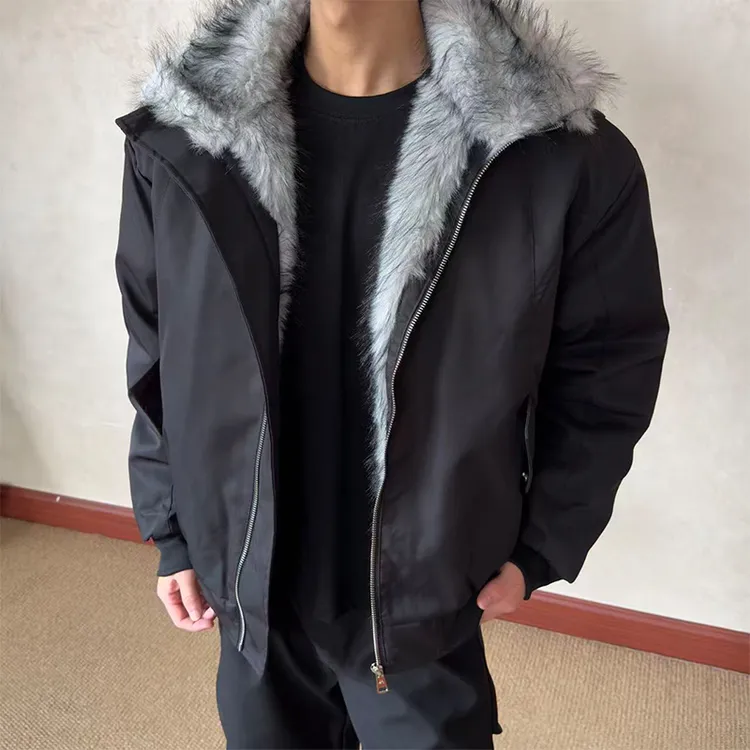 布老哥Blog美式解构狼王毛领座山雕棉服冬季短宽绗棉夹克棉衣W591