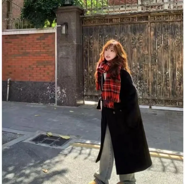 【冬日暖阳2.0】2025冬季新款韩版大衣直筒加棉宽松加厚羊毛呢外套