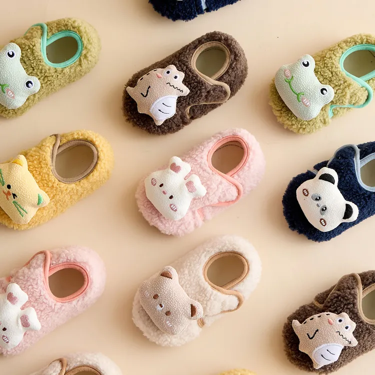 秋冬新款加绒加厚儿童地板袜婴幼儿居家室内学步鞋宝宝不掉跟鞋袜
