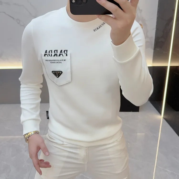 度尚-欧版春秋新款高品质男士印花时尚潮流百搭打底衫长袖卫衣