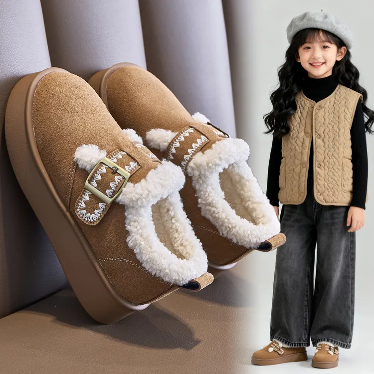 女童二棉鞋2026新款冬季儿童勃肯鞋加绒冬鞋女孩毛毛鞋保暖中大童