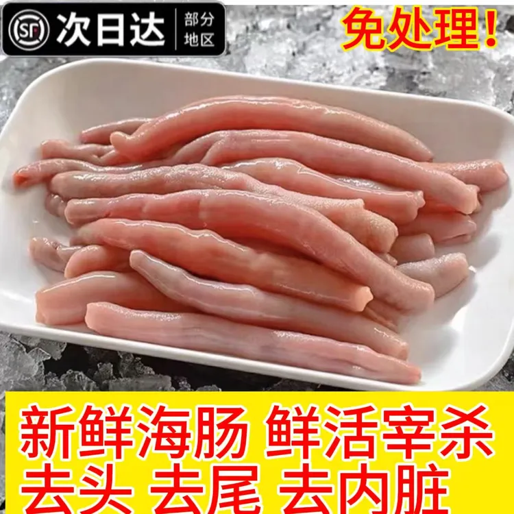 海肠新鲜海肠大连云港即食新鲜冷冻海肠皮子去头去尾海肠捞饭沙虫