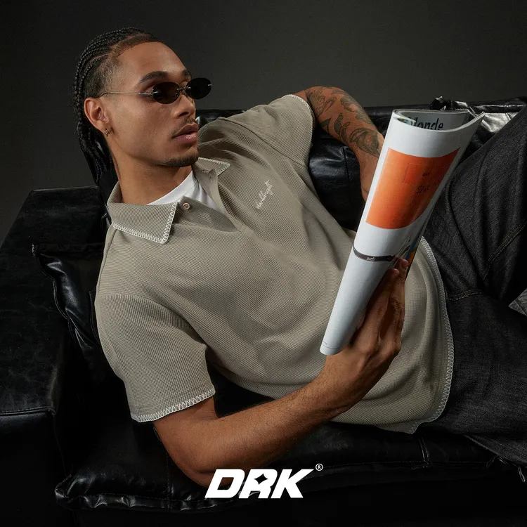 DRK贝壳绣花POLO短袖新款休闲夏季舒适柔软百搭透气翻领吸湿排汗