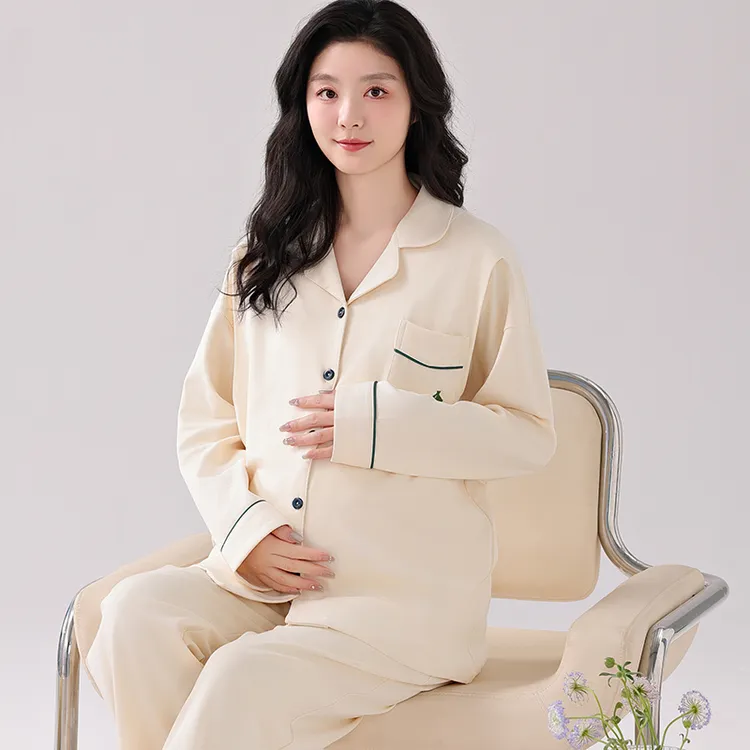 富朵春夏纯棉月子服孕妇产后怀孕期哺乳喂奶衣春秋季宽松家居服