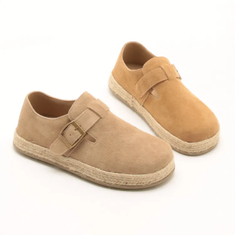 6014春季新款勃肯鞋女真皮百搭平底草编休闲一脚蹬懒人单鞋