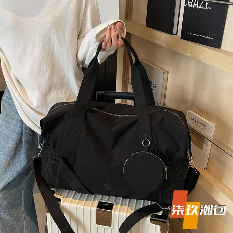 柒玖大容量新款百搭布包健身运动手提包短途旅行收纳登机单肩挎包