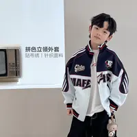 9.27号新品 男童外套秋冬新款儿童拼色刺绣棒球服夹克5092752O3