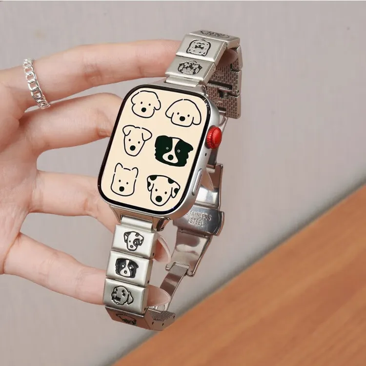 适用华为fit4表带金属猫狗钢带高颜值运动智能女款watch fit3手表