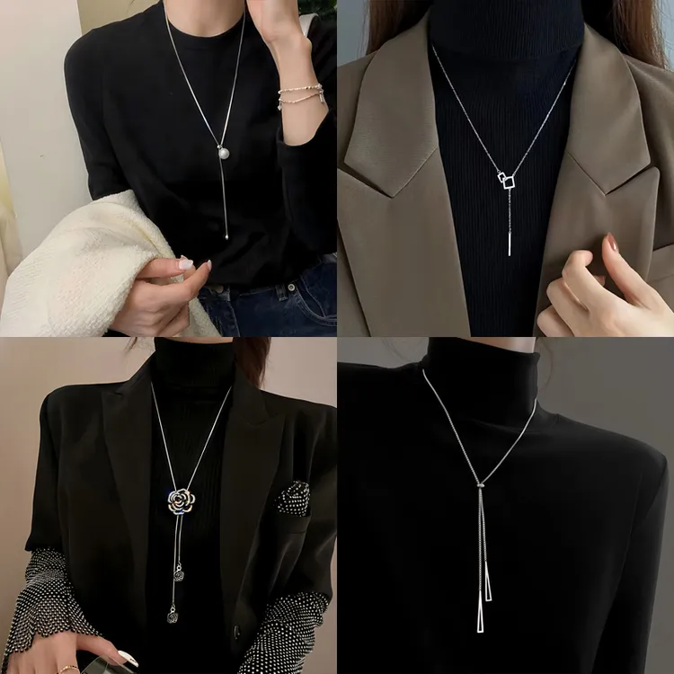 珠珠毛衣链新款爆款轻奢气质时尚小众项链女士配饰百搭秋冬