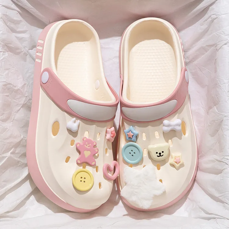 厚底洞洞鞋女款2025新款孕妇防滑防臭沙滩鞋eva包头拖鞋女夏外穿
