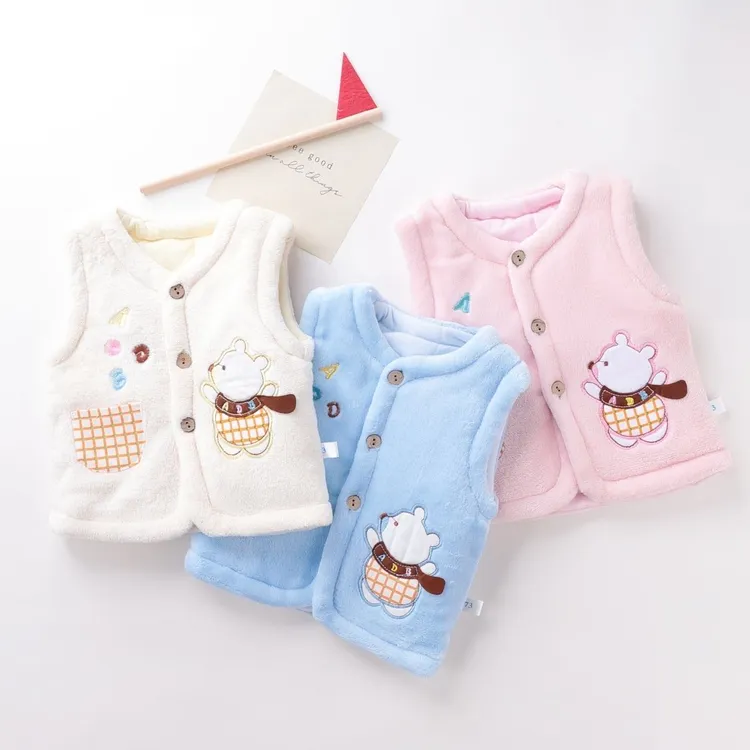 新款婴儿马甲冬季男女宝宝加厚加绒新生儿保暖坎肩宝宝背心M