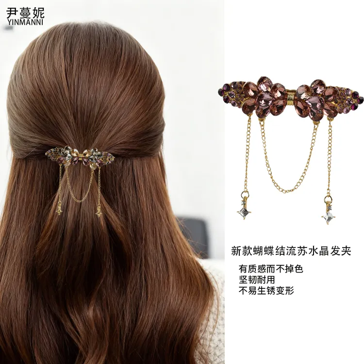高档蝴蝶结流苏2026新款小号发夹韩版气质时尚发饰头饰女头发发卡