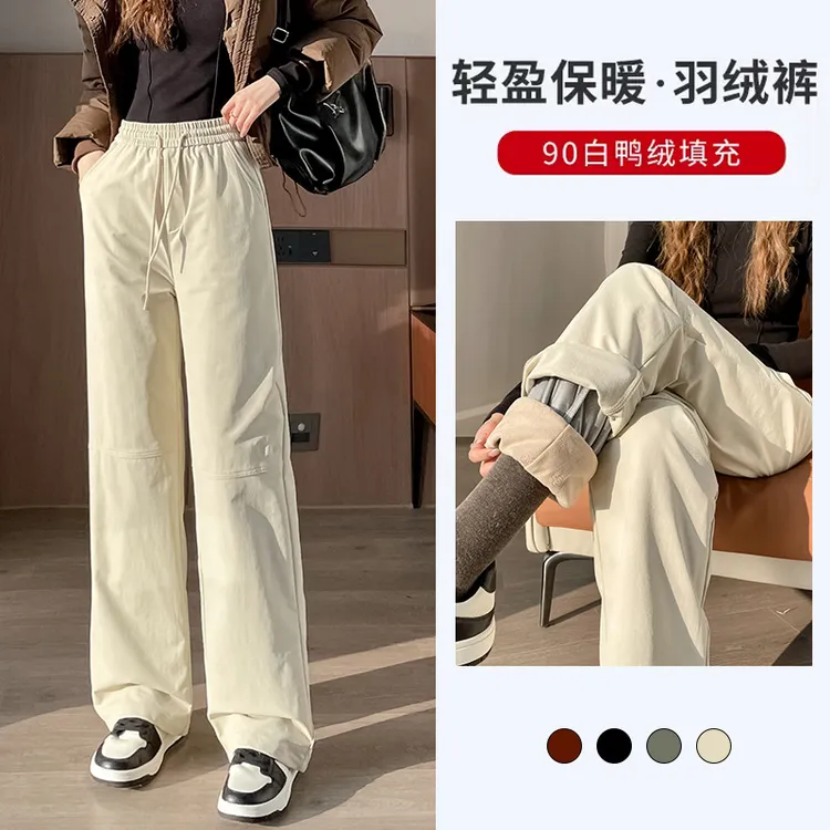 窄版羽绒裤女冬季外穿2025新款零下40度防寒加厚保暖东北阔腿棉裤