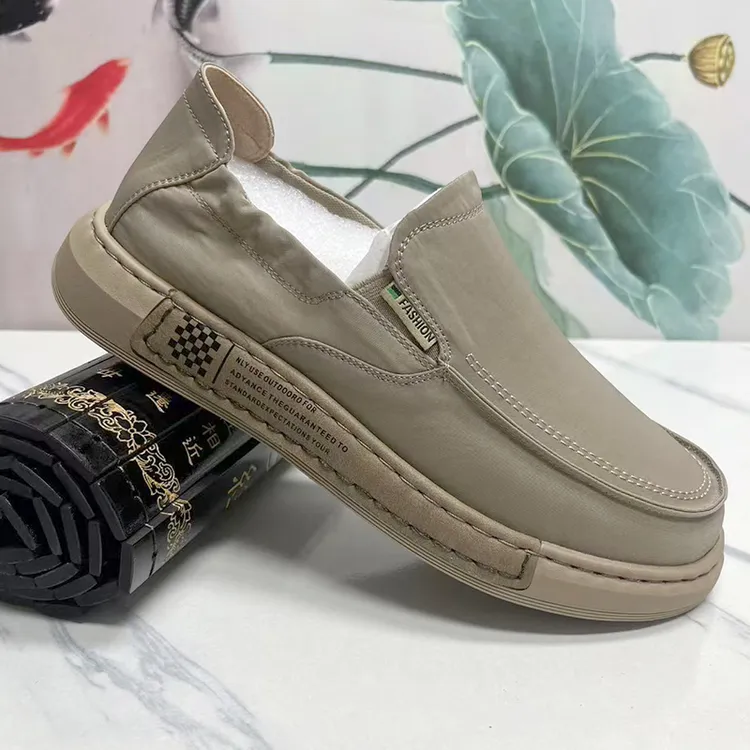 春秋新款北京男士时尚冰丝布面休闲鞋舒适透气超轻宽松爸爸帆布鞋