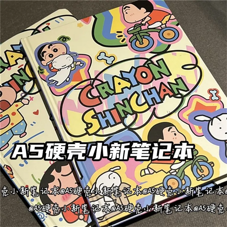 蜡笔小新A5硬壳本全彩绘内页笔记本高颜值可爱学生印花手绘账本