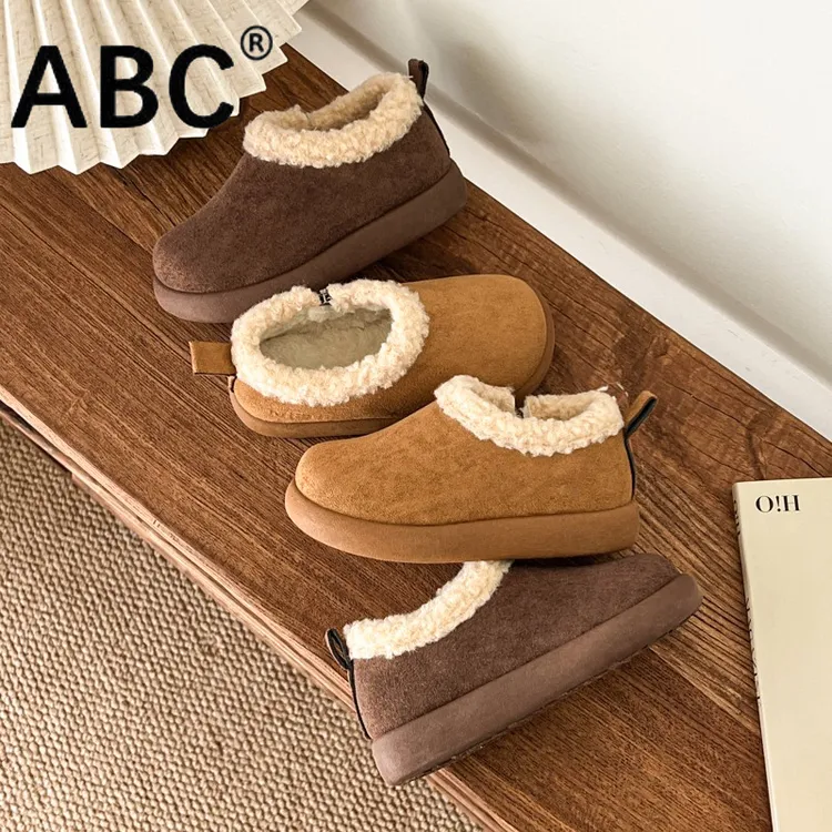 ABC女童小土豆棉鞋2025冬季新款儿童勃肯鞋加绒保暖毛毛鞋男童鞋