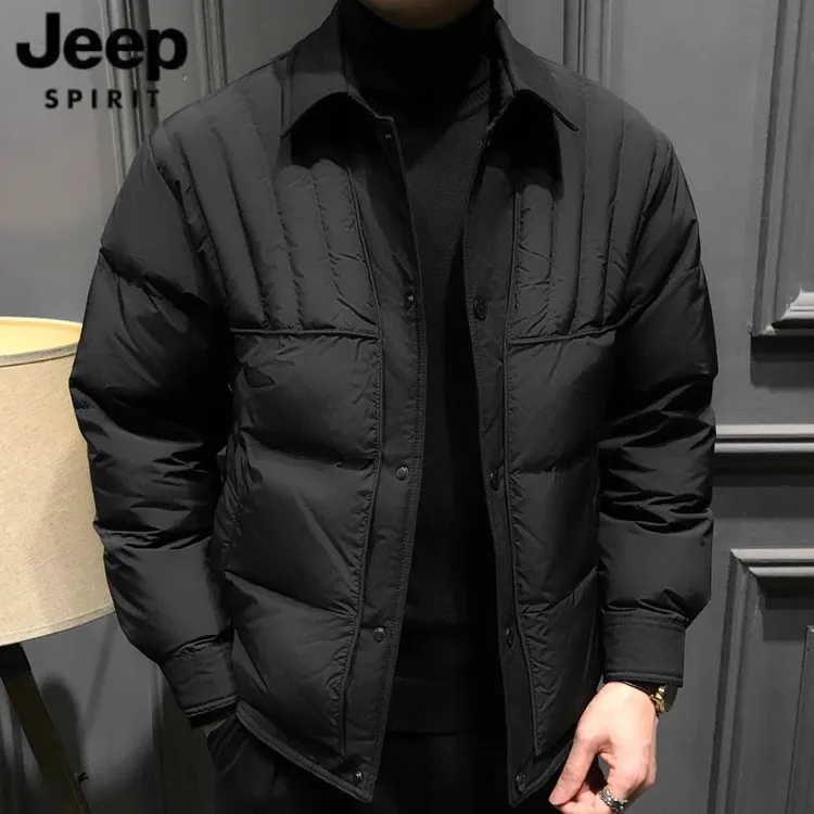 JEEP吉普男士冬季高端羽绒服男2025新款加厚翻领外套夹克高级男装