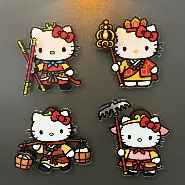 小红书同款hellokitty旋转冰箱贴创意可爱亚克力磁吸装饰贴摆件