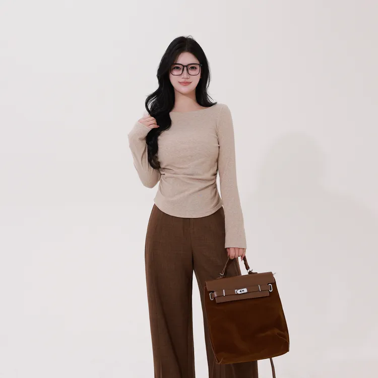 【晨曦心跳】蛋妹大码女装秋胖mm秋季显瘦长袖毛针织上衣 DM32331