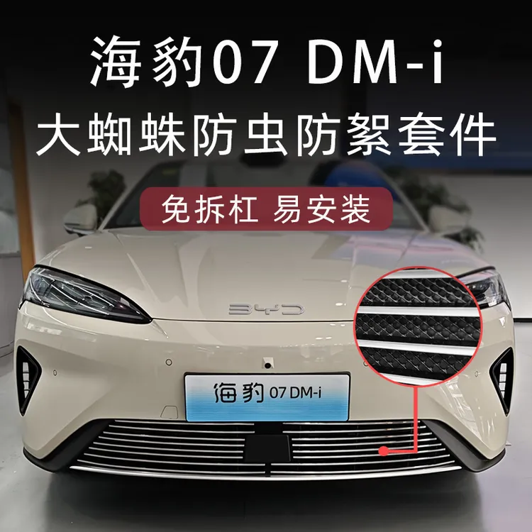 适用于25-26款比亚迪海豹07dmi防虫网前脸中网外观改装件用品配件