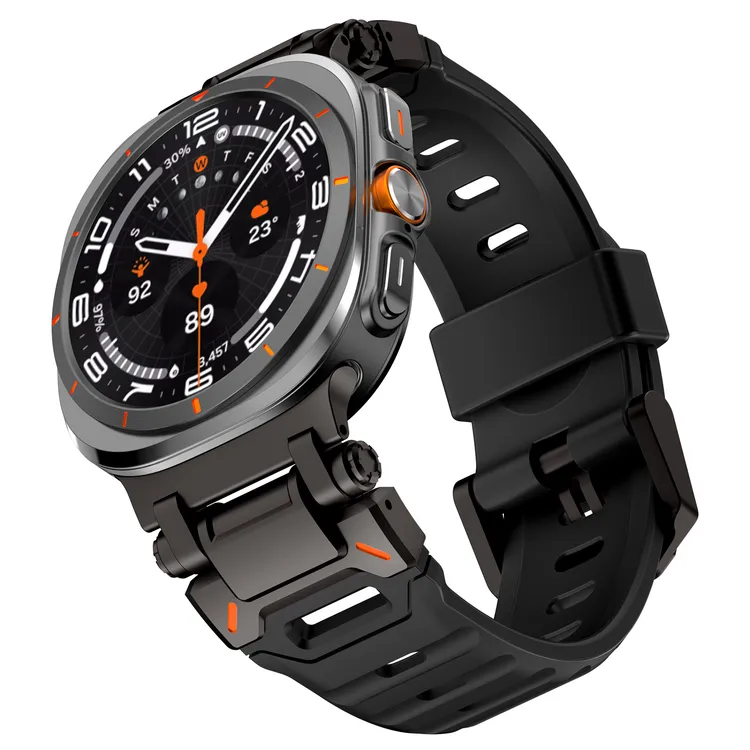 星图三星watch7代8Ultra47mm氟橡胶手表带不锈钢金属连接器运动男