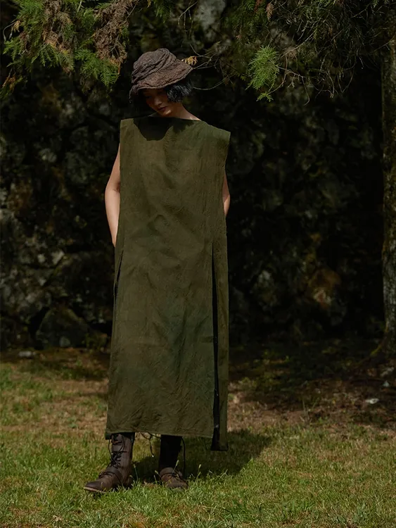 左岸迷香真丝植物染连衣裙 原创小众简约文艺 23SS5011