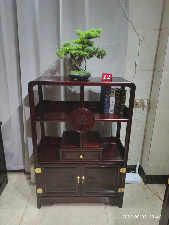 优霆红木 黑酸枝木博古架茶水柜储物柜高尺寸86*36*128