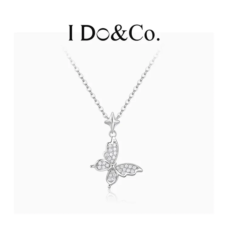 I Do&Co. 坠链均925银 蝶翼星芒项链女 轻奢银饰礼物送女友