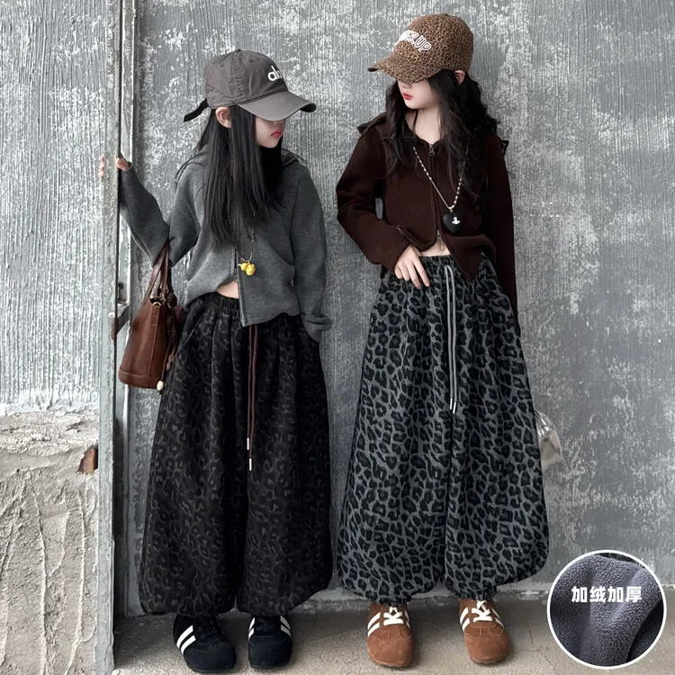 女童加厚修身拉链帽衫2025新款秋冬装儿童美式复古爵士舞开衫上衣