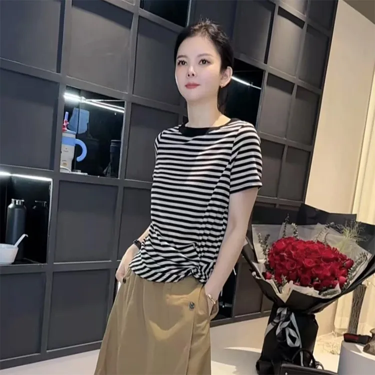 夏款一字领设计感时尚百搭短袖显瘦上衣女