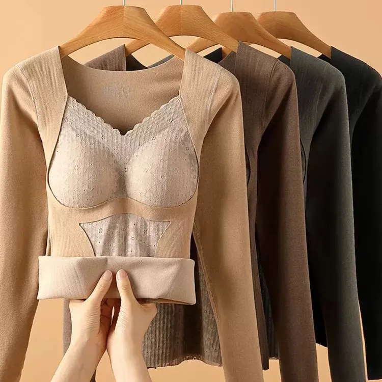 【买买家宠粉福利】长袖保暖加绒保暖女士收腹打底上衣