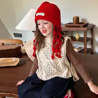 【大清仓】女童装无袖针织马甲秋季新款打底衫裤子时髦背心上衣