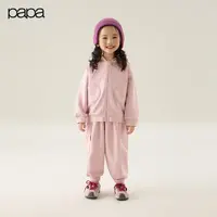 【再哥专属】papa爬爬秋季时尚舒适加厚提花双面斜纹布破缝卫衣套装